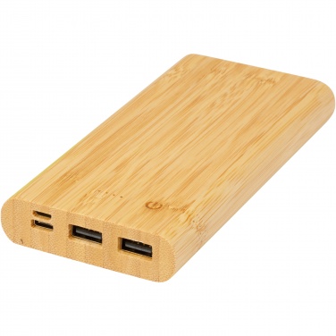 Logo trade business gifts image of: Tulda 10.000 mAh bamboo power bank