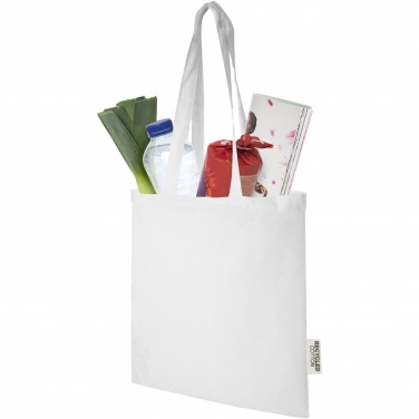 Logotrade promotional product picture of: Madras 140 g/m2 GRS recycled cotton tote bag 7L