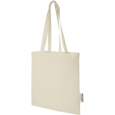 Logo trade corporate gifts image of: Madras 140 g/m2 GRS recycled cotton tote bag 7L