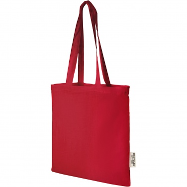 Logo trade corporate gifts image of: Madras 140 g/m2 GRS recycled cotton tote bag 7L