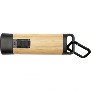 Logotrade corporate gift picture of: Kuma bamboo/RCS recycled plastic torch with carabiner