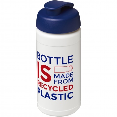 Logo trade promotional giveaways image of: Baseline 500 ml recycled sport bottle with flip lid