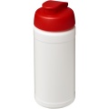 Baseline 500 ml recycled sport bottle with flip lid, White / Red