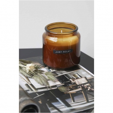 Logo trade promotional gift photo of: Wellmark Let's Get Cozy 650 g scented candle - cedar wood fragrance