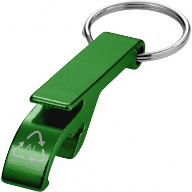 Logotrade promotional products photo of: Tao RCS recycled aluminium bottle and can opener with keychain 