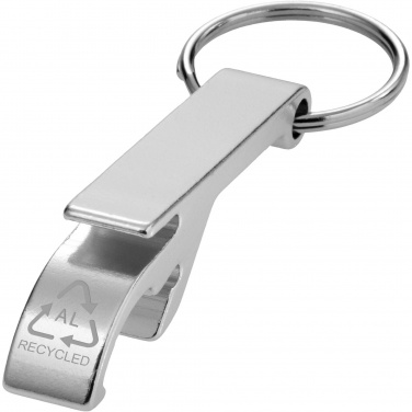 Logo trade promotional products image of: Tao RCS recycled aluminium bottle and can opener with keychain 