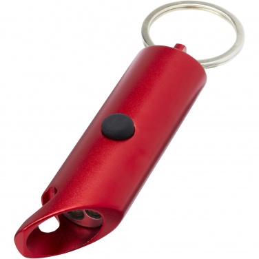 Logo trade promotional gift photo of: Flare RCS recycled aluminium IPX LED light and bottle opener with keychain