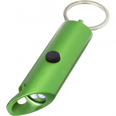 Logo trade promotional product photo of: Flare RCS recycled aluminium IPX LED light and bottle opener with keychain