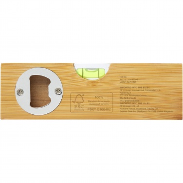 Logotrade promotional products photo of: Flush bamboo spirit level with bottle opener