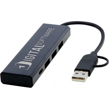 Logo trade promotional merchandise image of: Rise RCS recycled aluminium USB 2.0 hub