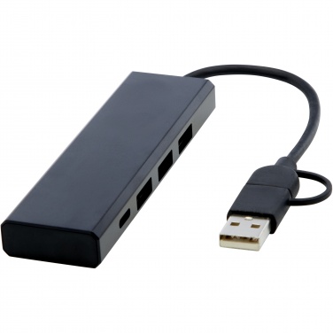 Logo trade corporate gifts picture of: Rise RCS recycled aluminium USB 2.0 hub