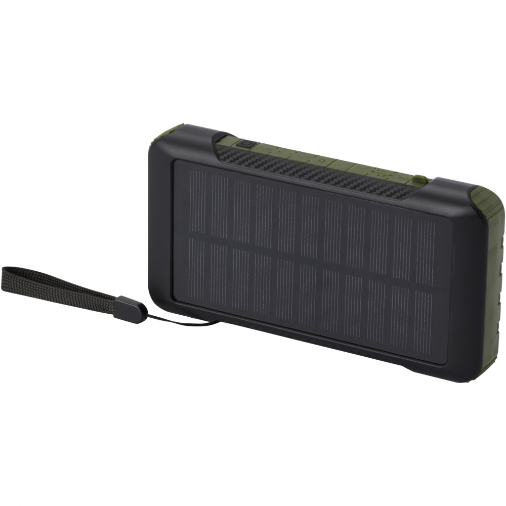 Logo trade promotional gift photo of: Soldy 10.000 mAh RCS recycled plastic solar dynamo power bank 