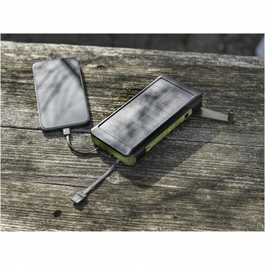 Logo trade promotional gifts image of: Soldy 10.000 mAh RCS recycled plastic solar dynamo power bank 