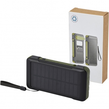 Logotrade promotional giveaway image of: Soldy 10.000 mAh RCS recycled plastic solar dynamo power bank 