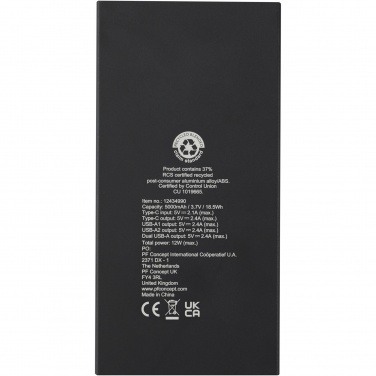 Logo trade advertising products image of: Connect 5000 mAh recycled aluminium power bank 