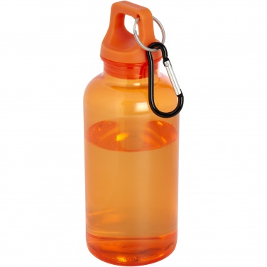 Logo trade advertising products image of: Oregon 400 ml RCS certified recycled plastic water bottle with carabiner