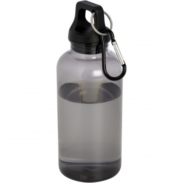 Logo trade promotional merchandise image of: Oregon 400 ml RCS certified recycled plastic water bottle with carabiner