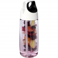 HydroFruit 700 ml recycled plastic sport bottle with flip lid and infuser, Transparent white