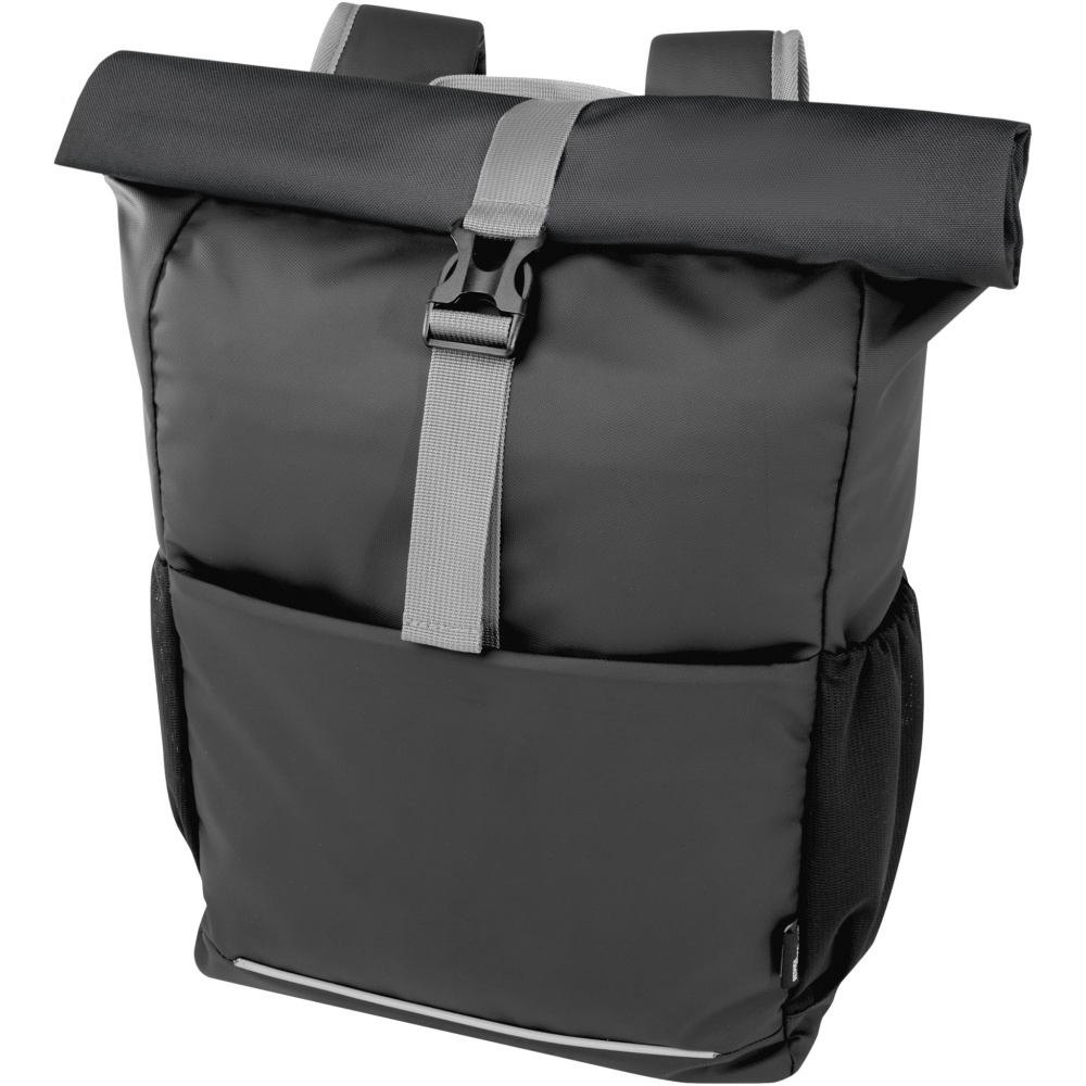 Logotrade corporate gift image of: Aqua 15" GRS recycled water resistant roll-top bike bag 20L