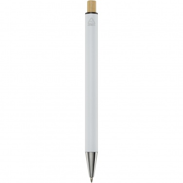 Logo trade promotional merchandise photo of: Cyrus recycled aluminium ballpoint pen (blue ink)