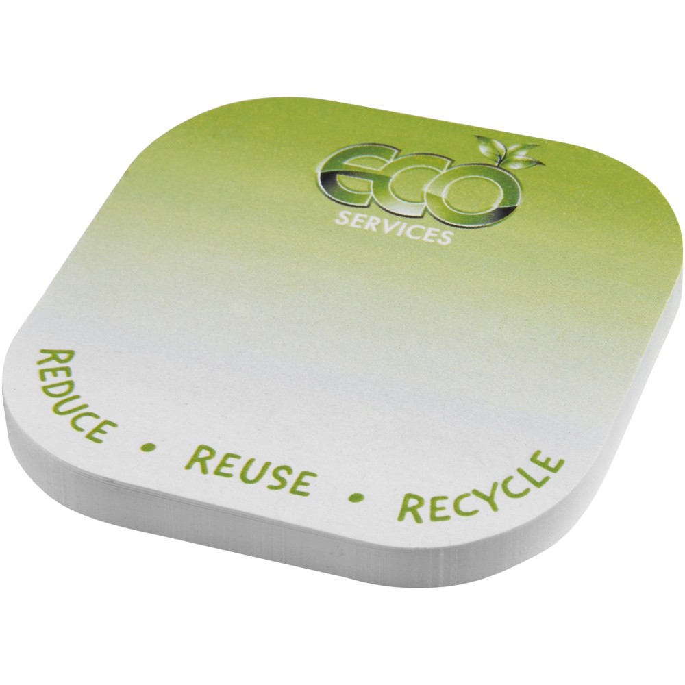 Logo trade promotional item photo of: Sticky-Mate® square-shaped recycled sticky notes with rounded corners