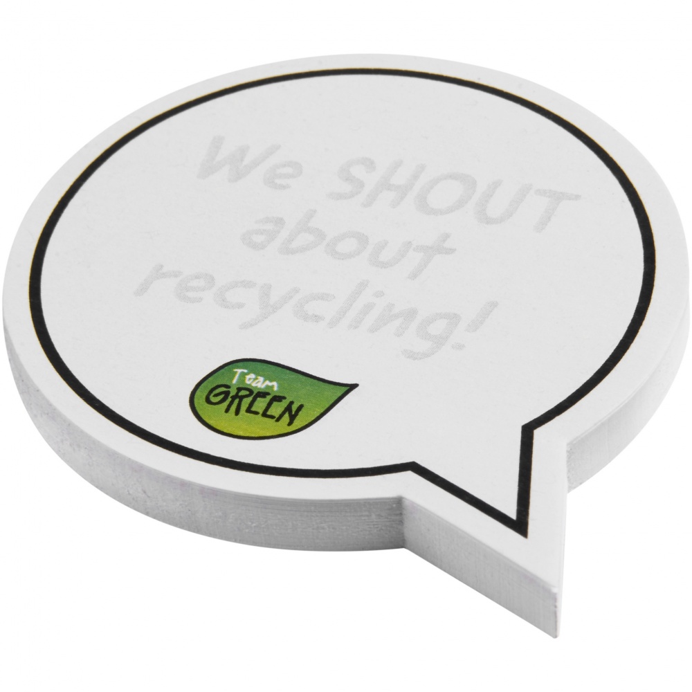 Logotrade promotional giveaways photo of: Sticky-Mate® speech bubble-shaped recycled sticky notes