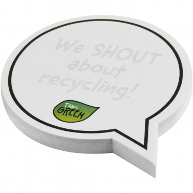 Logo trade corporate gifts picture of: Sticky-Mate® speech bubble-shaped recycled sticky notes