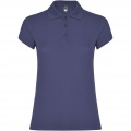 Star short sleeve women's polo, Blue Denim