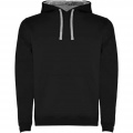 Urban men's hoodie, Solid black / Marl Grey