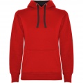 Urban women's hoodie, Red / Solid black