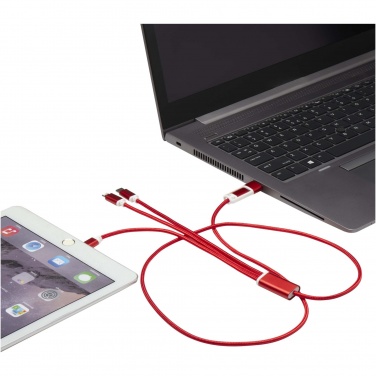 Logo trade promotional giveaway photo of: Versatile 5-1 recycled aluminium charging cable