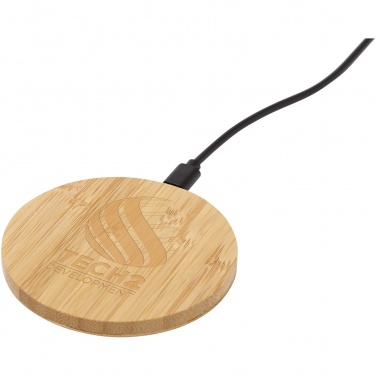 Logotrade business gift image of: Essence 15W bamboo wireless charging pad