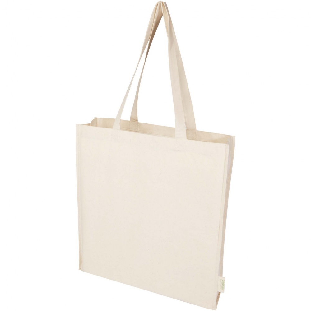 Logo trade business gifts image of: Orissa 180 g/m² organic full gusset tote bag 14L