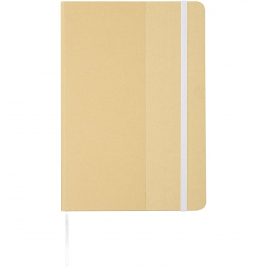 Logo trade promotional merchandise picture of: Nelida A5 recycled cardboard hard cover notebook