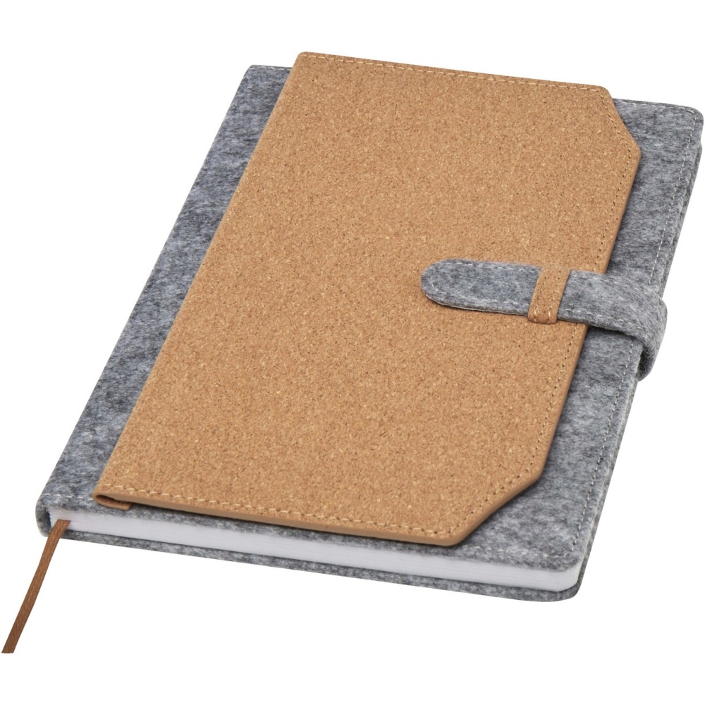 Logotrade advertising product image of: Viviana A5 recycled felt and cork notebook