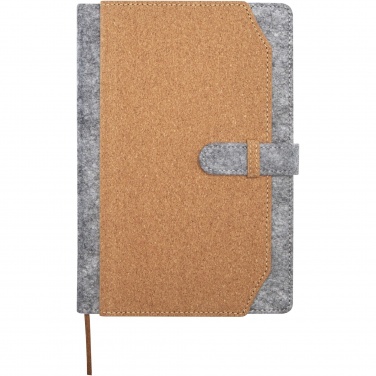 Logo trade advertising products picture of: Viviana A5 recycled felt and cork notebook