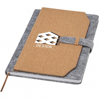 Logo trade promotional gift photo of: Viviana A5 recycled felt and cork notebook