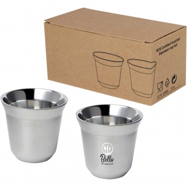 Logo trade corporate gift photo of: Duo 80 ml RCS certified stainless steel espresso cup set 