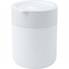 Java 330 ml ceramic tumbler with silicone wrap and plastic lid