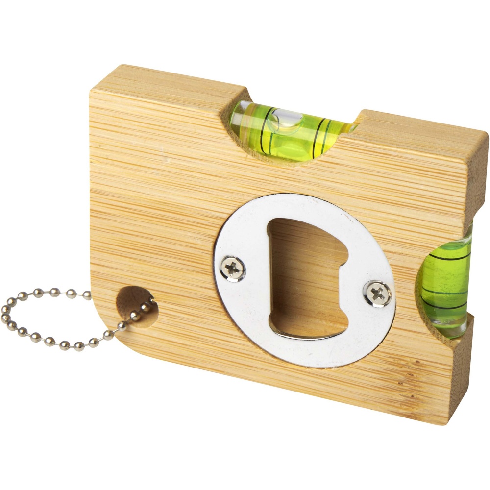 Logo trade corporate gifts picture of: Levo bamboo bottle opener with level 