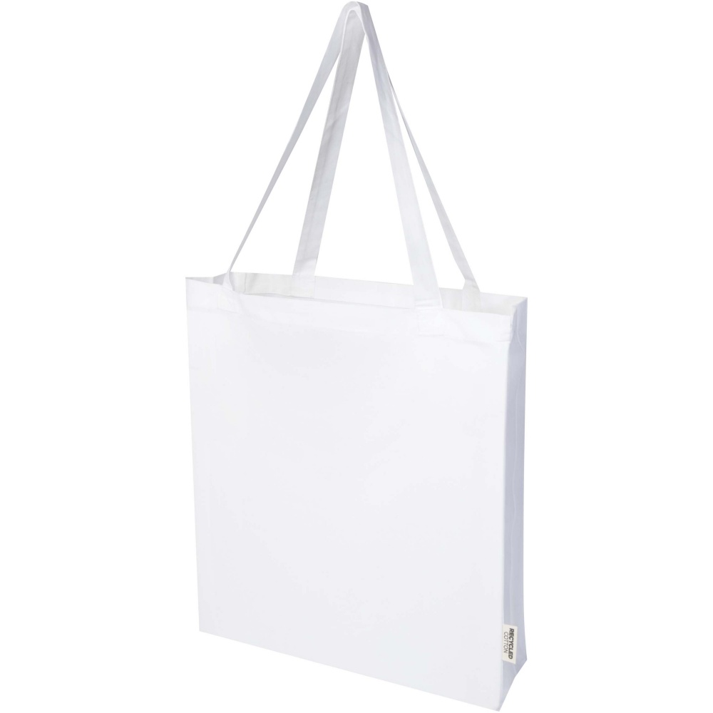 Logo trade advertising product photo of: Madras 140 g/m² GRS recycled cotton gusset tote bag