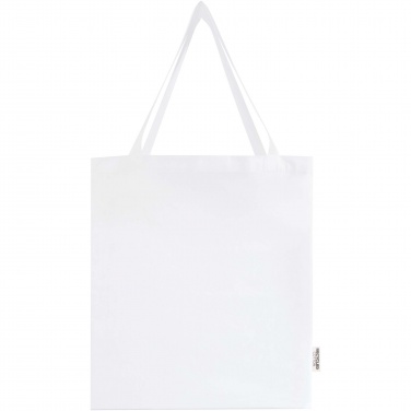 Logo trade promotional products image of: Madras 140 g/m² GRS recycled cotton gusset tote bag