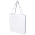 Madras 140 g/m² GRS recycled cotton gusset tote bag, White