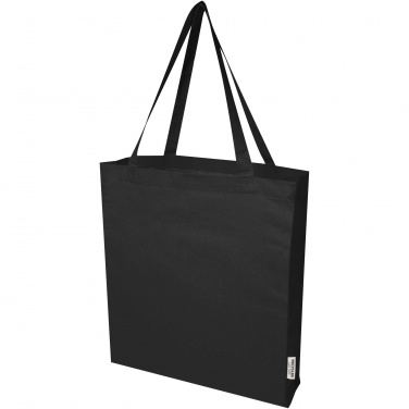 Logo trade promotional items image of: Madras 140 g/m² GRS recycled cotton gusset tote bag