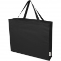 Odessa 220 g/m² GRS recycled cotton large tote bag, Solid black