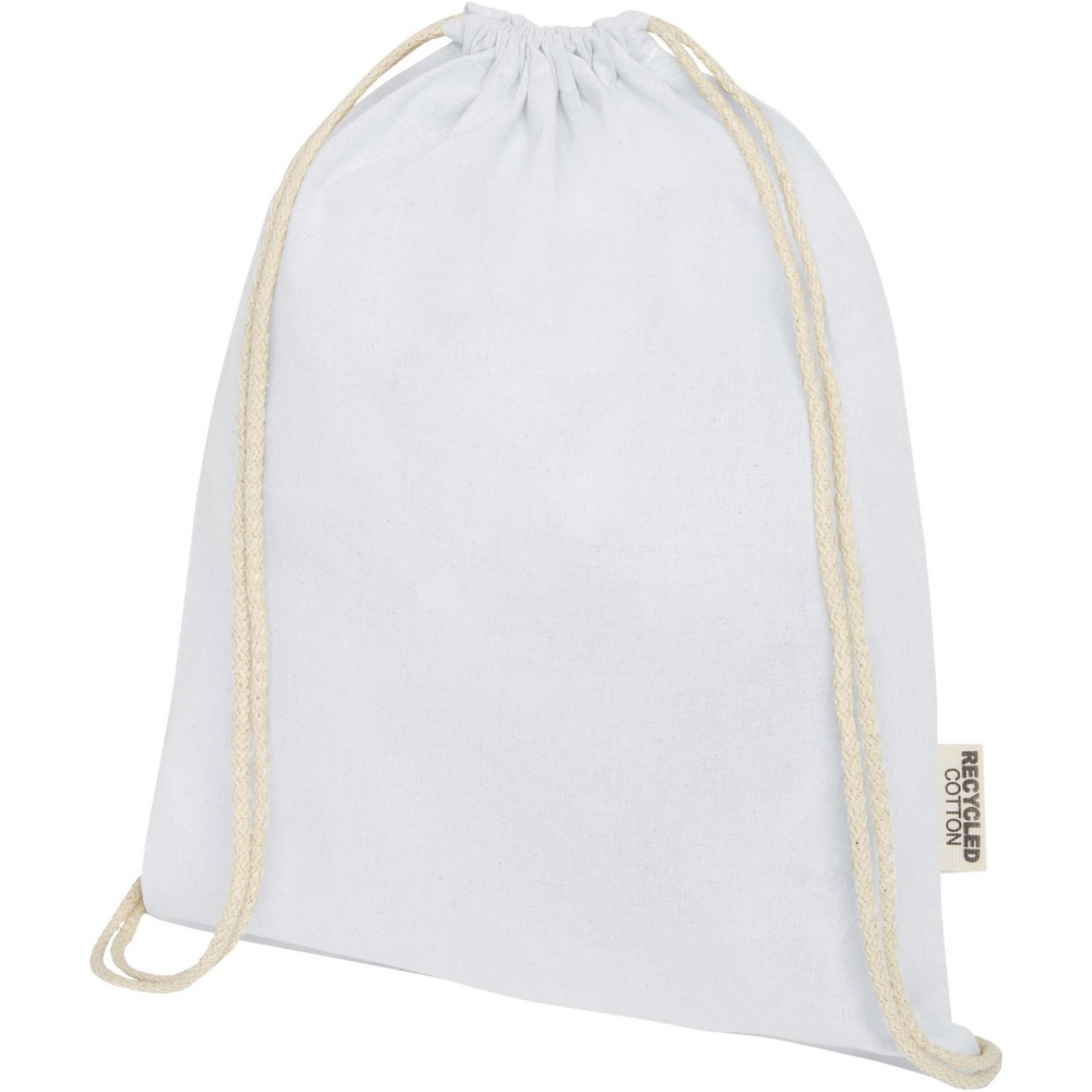 Logo trade promotional gifts picture of: Oregon 140 g/m² GRS recycled cotton drawstring bag