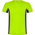 Shanghai short sleeve kids sports t-shirt, Fluor Green / Solid black