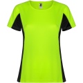 Shanghai short sleeve women's sports t-shirt, Fluor Green / Solid black