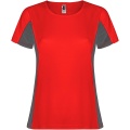 Shanghai short sleeve women's sports t-shirt, Red / Dark Lead