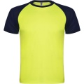 Indianapolis short sleeve kids sports t-shirt, Fluor Yellow / Navy Blue